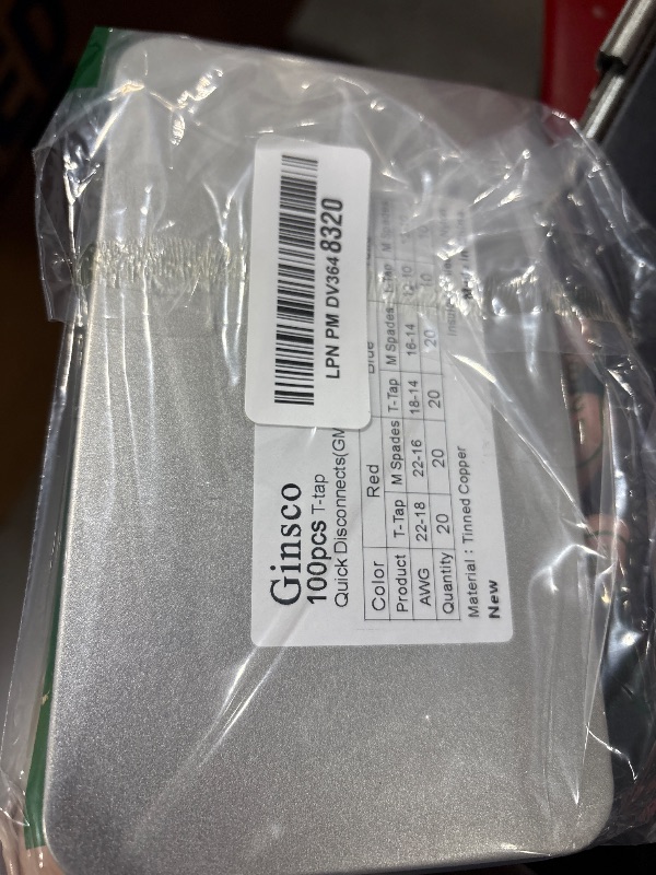 Photo 1 of 100 Pcs/50 Pairs T-Tap Wire Connectors, Ginsco Quick Splice Self-Stripping Electrical T-tap Wire Terminals with Nylon Fully Insulated Male Spade Connector Quick Disconnects Kit for Wiring Automotive