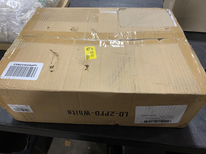 Photo 1 of Lerliuo Under Desk Rolling Printer Stand with Drawer, 2-Tier Industrial Mobile Printer Table Desk with Storage Shelf and Steel Frame, Printer Cart Holder with Lockable Wheels for Home, Office (White)