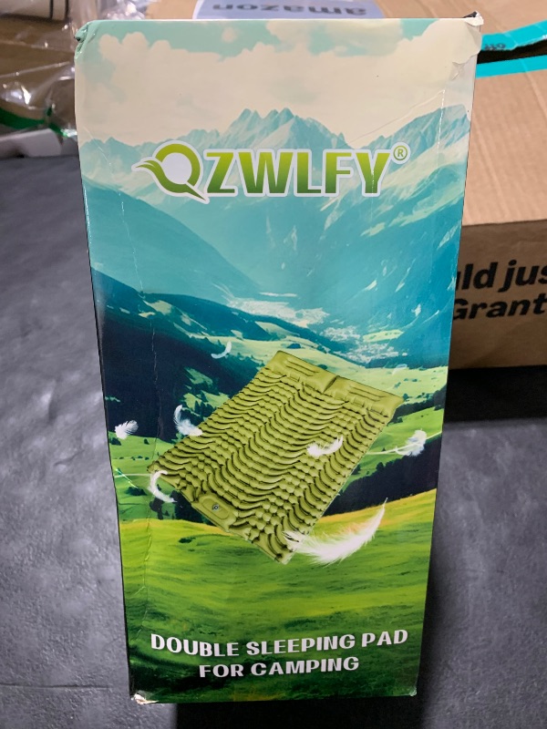 Photo 1 of QZWLFY Camping Sleeping Pad,Double Sleeping Pad for Camping-Self Inflating 4" Extra-Thick for 2 Person with Pillow Built-in Foot Pump Inflatable Sleeping Mat for Backpacking,Hiking,Traveling,Tent