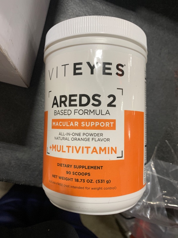 Photo 1 of Viteyes AREDS 2 Powder + Multivitamin All-in-One, Macular Protection, Alternative to AREDS 2 chewables, No Pills, Lutein & Zeaxanthin, AREDS 2 Eye Vitamins Drink, Natural Orange Flavor, 90 Scoops