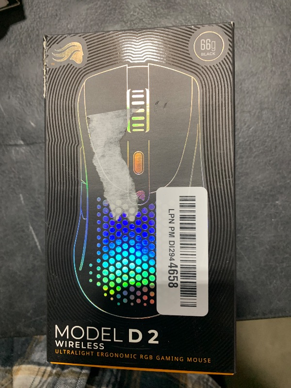 Photo 1 of Glorious Gaming - Model D 2 Wireless Ergonomic Mouse, Superlight 66g, up to 210 hr Battery Life, 26K Optical Sensor, 6 Programmable Buttons, 80 Million Clicks, FPS, MMO, MOBA, Battle Royale (Black)