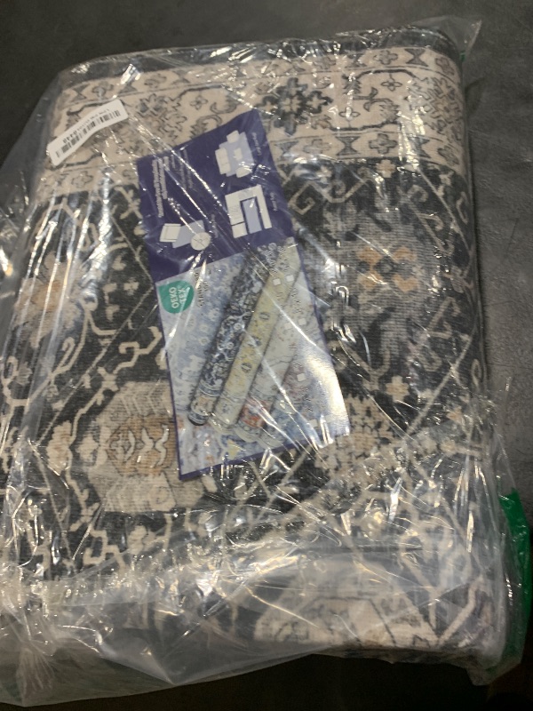 Photo 1 of Hallway Washable Runner Rug - 2'6x14 Kitchen Rugs Entryway Rug Runner Vintage Soft Floor Mat Non Slip Indoor Farmhouse Carpet for Bathroom Living Room Bedroom (2'6''x14', Black)