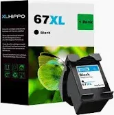 Photo 1 of 67XL Black Ink Cartridge Replacement for HP Ink 67 for HP67 HP67XL 67XXL use with for HP DeskJet 4155e Ink Cartridges Deskjet 2755e Ink Cartridges 4155 2700 Envy 6055 6000 Printer 67XL Black 