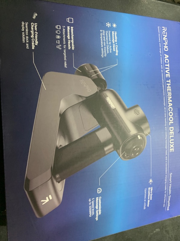 Photo 1 of RENPHO Massage Gun Deep Tissue with Charging Stand, Heat and Cold Head, FSA HSA Eligible, Percussion Body Muscle Masajeador for Athletes Pain Relief, Active Thermacool Deluxe