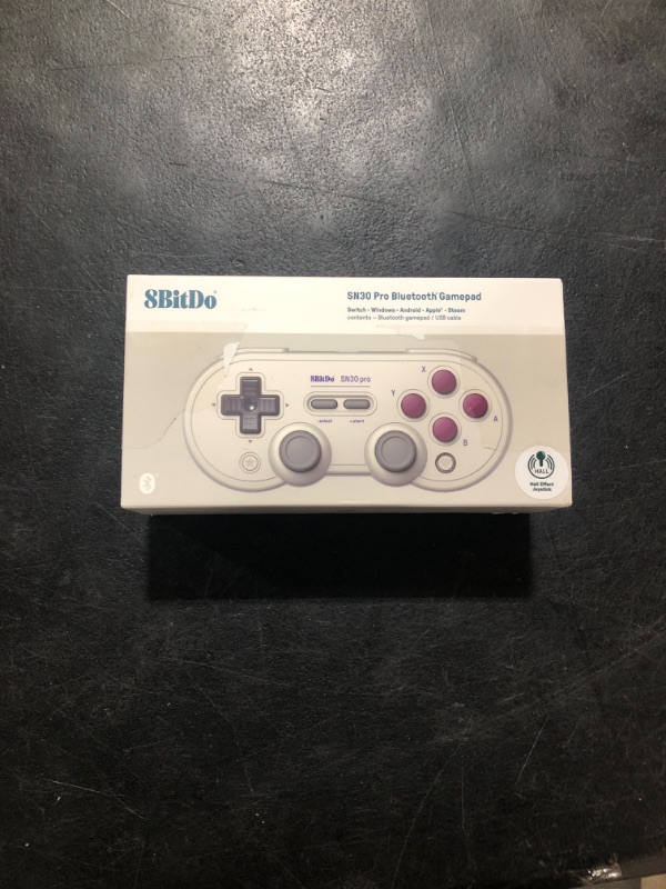 Photo 1 of 8BitDo SN30 Pro Bluetooth Controller, Hall Effect Joystick Update, Compatible with Switch, PC, macOS, Android, Steam Deck & Raspberry Pi (G Classic)