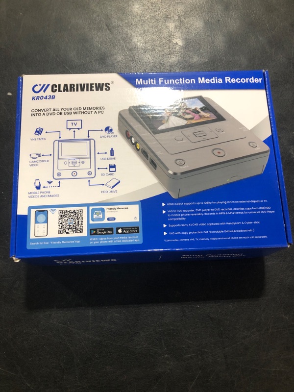 Photo 1 of Clariviews VHS to DVD Recorder, TV to USB Device or SD Card or HDD Recorder, Smart Phone WiFi to DVD/USB/SD/HDD Copy, WiFi APP Media Recorder?Comes with 10 Free DVD-R ?
