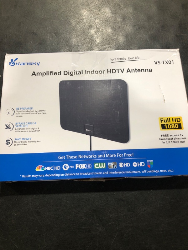 Photo 2 of TV Antenna Indoor, Digital Amplified Indoor HDTV Antenna, 1080p VHF UHF Television Local Channels Detachable Signal Amplifier and 16.5ft Long Coax Cable