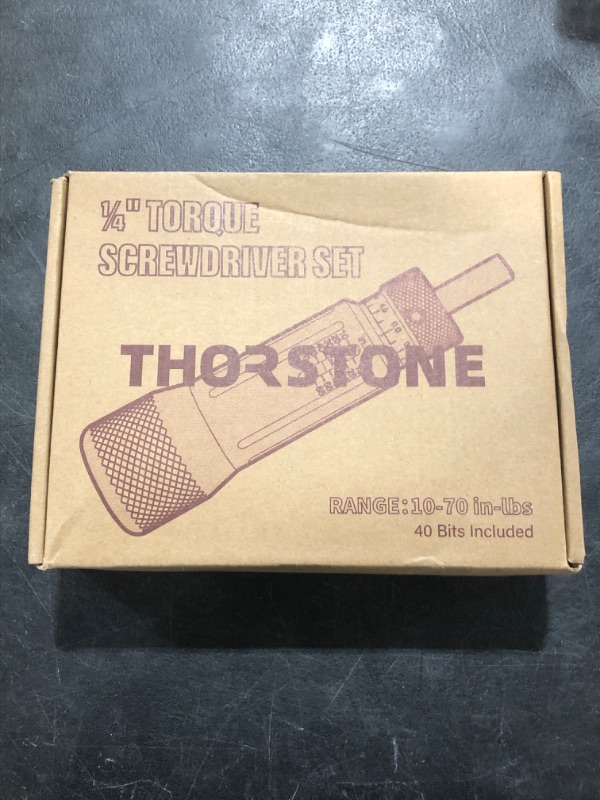 Photo 1 of Thorstone Inch Pound Torque Screwdriver Wrench Set with 40 S2 Bits, 1/4'' Drive, 10-70 In-lbs for Maintenance, Tool use, Bike Repair, and Mounting