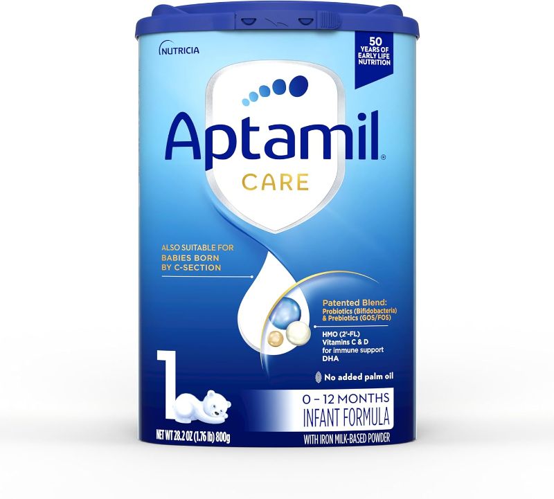 Photo 1 of Aptamil Care Stage 1, Milk Based Powder Infant Formula, Also for C-Section Born Babies, with DHA & ARA, Omega 3 & 6, Prebiotics, Contains No Palm Oil, 28.2 Ounces
BB:6/19/25
