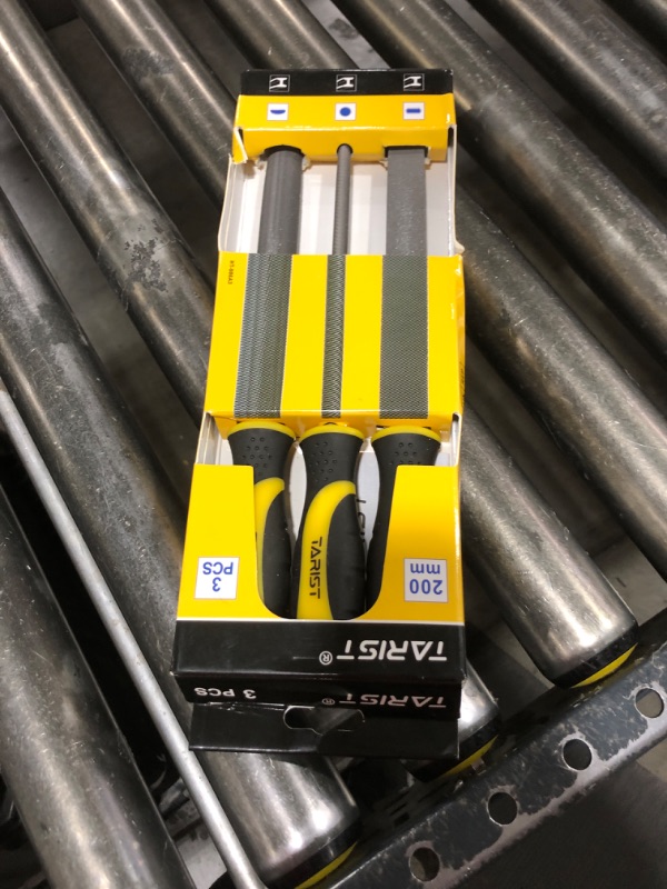 Photo 1 of TARIST Metal File Set, 3-Piece, 8-inch,Professional Carbon Steel File, Includes Flat/Half-Round/Round,Work for Metal, Wood and More