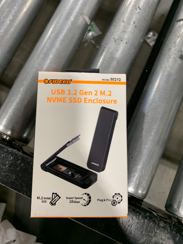 Photo 1 of FIDECO M.2 NVMe SSD Enclosure, USB 3.2 Gen 2 to M.2 NVMe Enclosure, PCIe NVMe Adapter for M & M+B Key, Sandwich Style Design, Tool-Free Installation, Support UASP and Trim