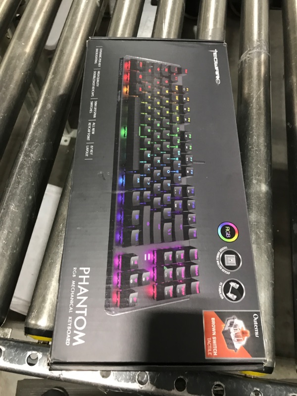 View 2 of TECWARE Phantom 87 Key Mechanical Keyboard, RGB led, Outemu Brown Switch