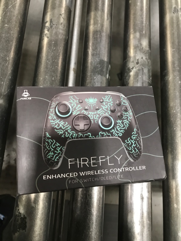 Photo 1 of FUNLAB Firefly [Luminous Pattern] Switch Pro Controller Wireless Compatible with Switch/OLED/Lite, Bluetooth Remote Gamepad with 7 LED Colors/NFC/Paddle/Turbo - Black