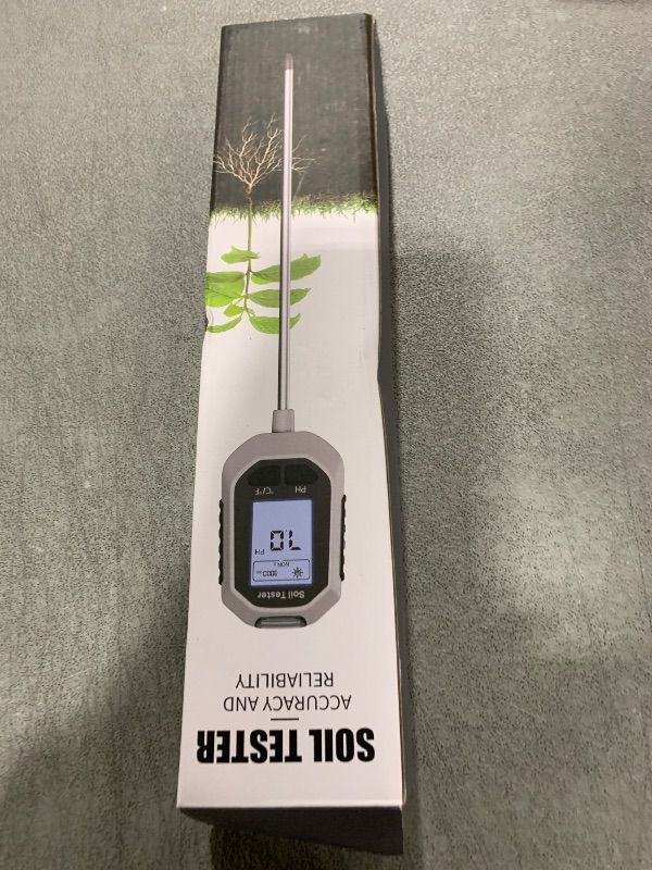 Photo 1 of 4-in-1 Soil Moisture Meter Digital Plant Temperature/Soil Moisture/PH Meter/Sunlight Intensity Backlight LCD Display Soil Test Meter for Gardening, Farming and Outdoor Plants