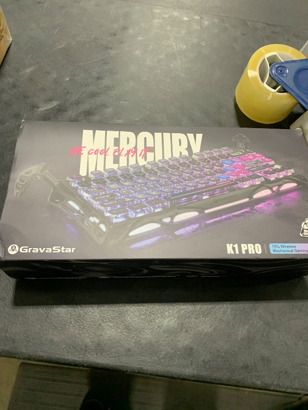 Photo 2 of GravaStar Mercury K1 Pro 75% Wireless Mechanical Gaming Keyboard, Gasket Compact Custom Keyboard Hot-Swap Socket, Linear Switches, with RGB Backlit & Frame - Galaxy Black