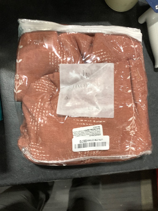 Photo 1 of Terracotta Boho Curtains 84 Inch Length 2 Panels Set Vintage Floral Farmhouse Curtains for Living Room,Patterned Sheer Linen Aztec Printed Western Long Rustic Vintage Curtains for Bedroom,Rust Colored