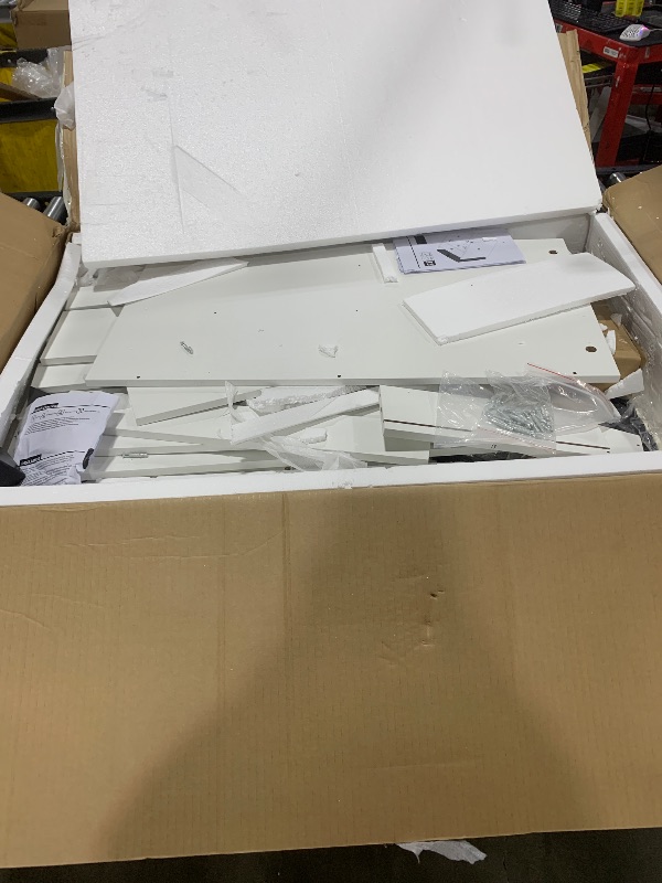 Photo 1 of YITAHOME Makeup Vanity Table Set with Cushioned Stool, Large LED Mirror with 3 Color Lighting Modes, Power Outlets, and 4 Drawers