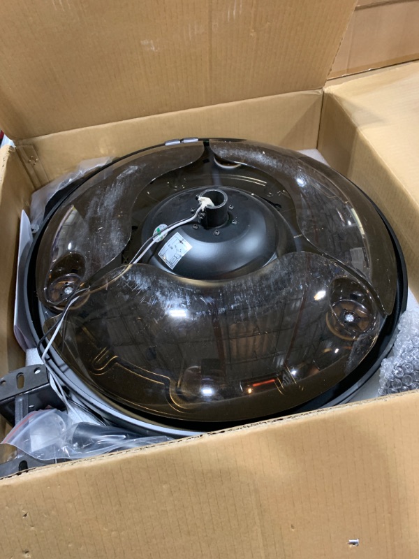 Photo 1 of FIDGRA 42 Inch Retractable Ceiling Fan, Chandelier Ceiling Fans with Lights, Silent DC Motor, 6 Speeds, 3 Color Changing for Bedroom Living Room (Black)