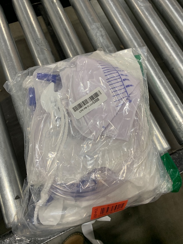 Photo 1 of GlobalRoll Urinary Drainage Bag with Anti-Reflux Chamber, Urine Bag with 2000 mL Volume, 48" Drainage Tube, Clips and Hanging Hook, Professional Urinary Bag for Home and Hospitals Health Aids, 5 Pack