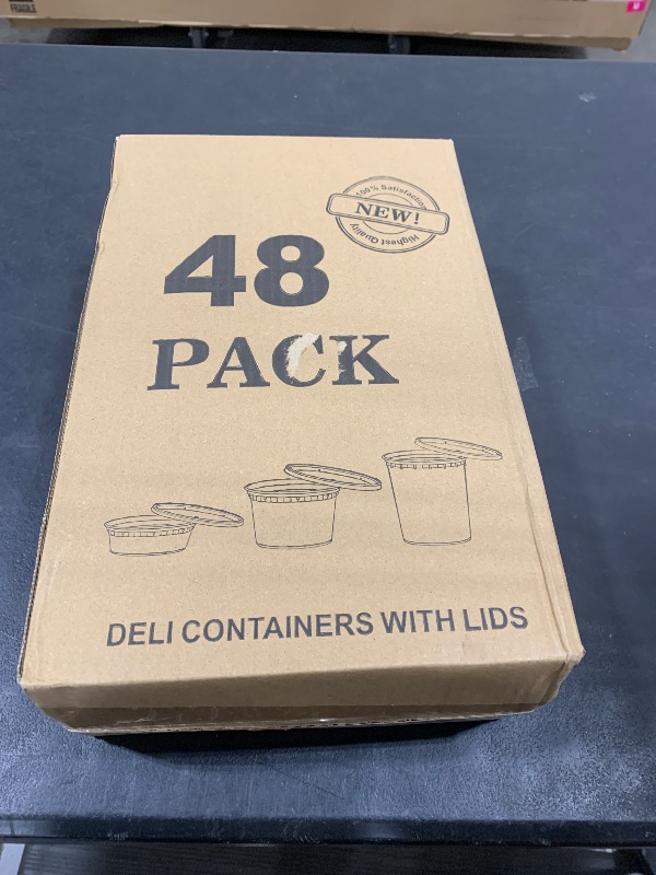 Photo 1 of WGCC Deli Containers with Lids 48 Sets- Disposable Soup Containers with Lids 8oz, 16oz, 32oz - Plastic Containers with Lids, Food Containers with Leakproof, BPA Free/Microwave/Freezer/Dishwasher Safe