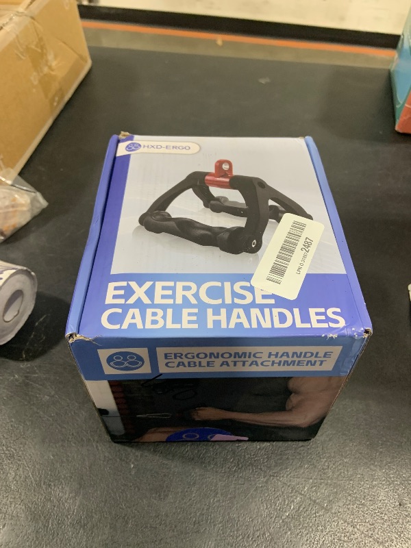 Photo 1 of HXD-ERGO Double D Handle for Cable Machine - Ergonomic Row Handle Cable Attachment - Triangle V Bar Grip LAT PullDown Attachments for Home Gym