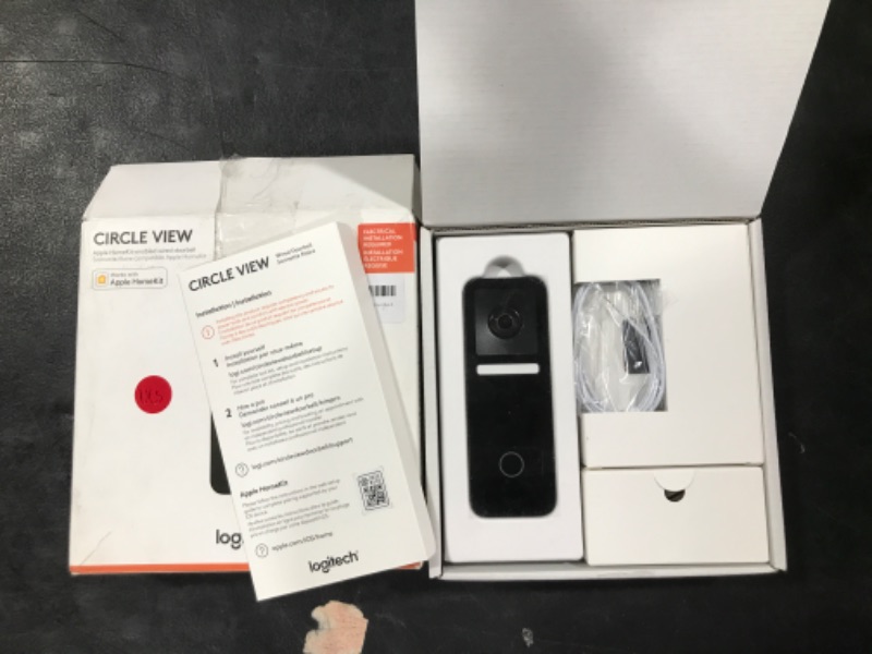 Photo 1 of Logitech Circle View Apple HomeKit- enabled Wired Doorbell with Logitech TrueView Video, Face Recognition, Color Night Vision, and Head-to-toe HD Video - Black