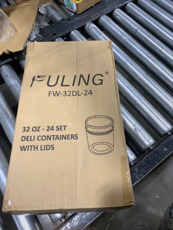 Photo 1 of 32oz Plastic Deli Containers, 24 Sets - Leakproof, Stackable, BPA Free, Microwavable, Freezer Safe