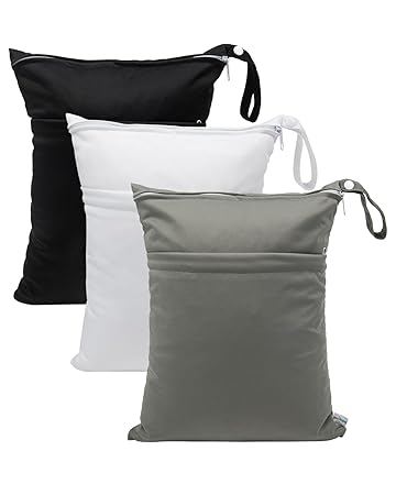 Photo 1 of babygoal Wet Dry Bags 3 Pack, Waterproof Reusable Travel Bags for Swimsuits, Baby Cloth Diapers, Beach, Pool, Gym Bag & Wet Clothes with 2 Pockets L-BWG
