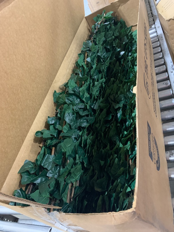 Photo 1 of ShadeMart Expandable Privacy Fence Greenery Screen for Balcony Patio Decks Outdoor, Decorative Faux Ivy Fencing Panel Artificial Hedge for Garden Home Wall Backdrop, Double Sided Leaves