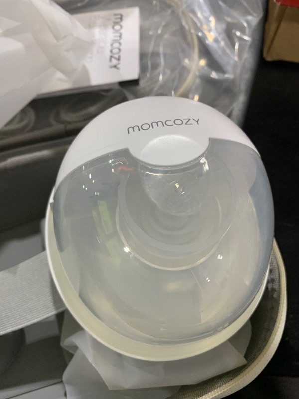 Photo 4 of Momcozy Breast Pump Hands Free M5, Wearable Breast Pump of Baby Mouth Double-Sealed Flange with 3 Modes & 9 Levels, Electric Breast Pump Portable - 24mm, 2 Pack Quill Gray