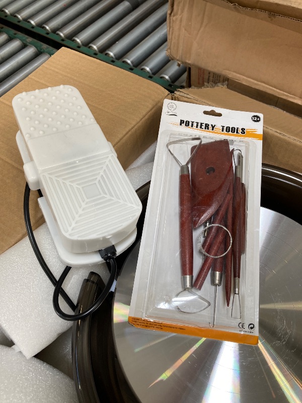 Photo 1 of MZOKUU Pottery Wheel for Adults, 11 Inch Electric Ceramic Forming Machine with Foot Pedal, Sculpting Tools Kit, Direct Drive Motor and Two-Way Rotation, Arts Craft Gifts, White