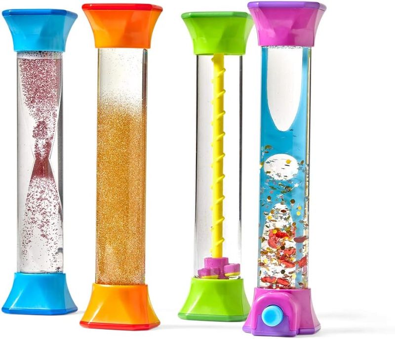 Photo 1 of  hand2mind Sensory Fidget Tubes, Calming Toys for Kids, Occupational Therapy Toys, Play Therapy, Stress Relief Toy, Comfort Items for Anxiety, Calm Down Corner Supplies (Set of 4) 