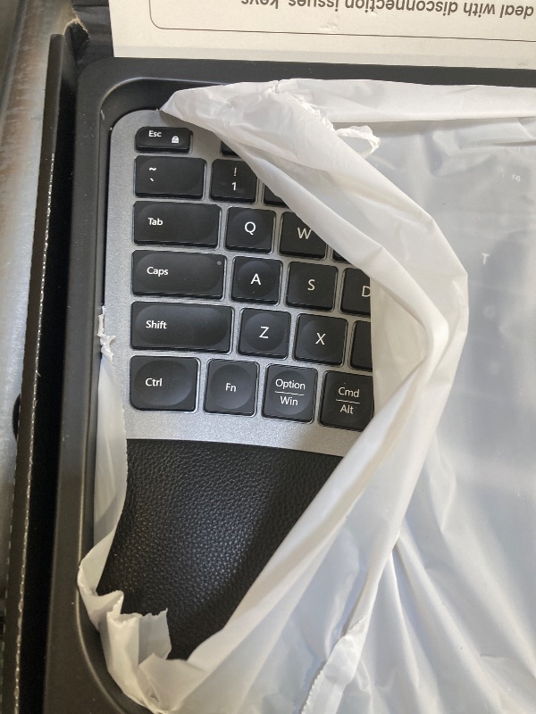 Photo 1 of ProtoArc Backlit Wireless Ergonomic Keyboard, EK01 Plus Full Size Ergo Keyboard with Wrist Rest, Split Design, Rechargeable, Bluetooth and USB, Natural Typing Compatible with Windows/Mac/Android Black