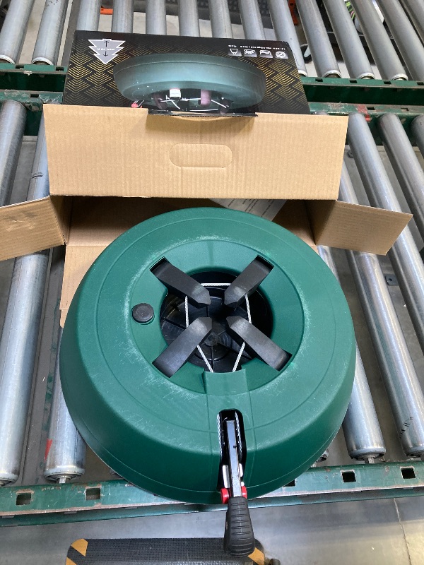 Photo 1 of Leejec Christmas Tree Stand with Water Reservoir, Fast Clamped 10 Ft Real Tree with 5.5" Diameter, Water Level Indicator Equipped, No Assembly Required