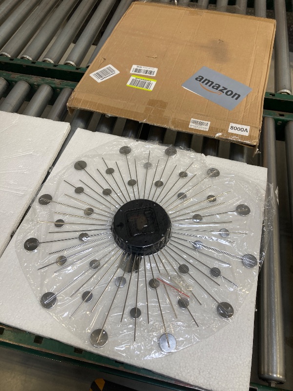 Photo 1 of Timelike Modern 3D Crystal Wall Clock - Celebration Decorative Metal Wall Clock, Silver Mirror Sparkling Bling Diamond-Studded Wall Decor Clock Ideal for Living Room Bedroom Office (Silver)