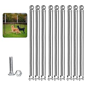 Photo 1 of 1-3/ 8" Chain Link Fence Post Height Extender for Dogs, Heavy Duty Fence Extension Height Privacy, 25" in Height Fence Extender for Dogs, Fence Post Extension Prevent Dogs/ Deer Jumping Fence 9-Pack