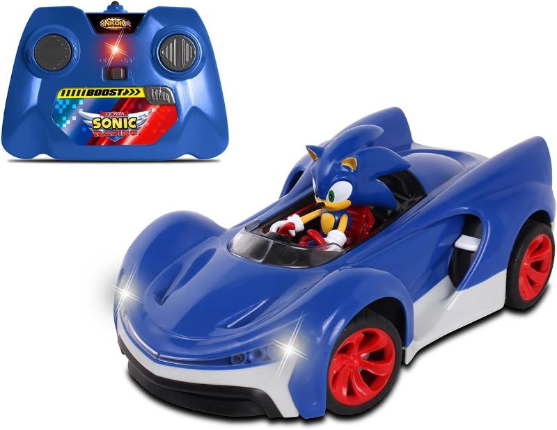 Photo 1 of  NKOK Team Sonic Racing 2.4GHz Radio Control Toy Car with Turbo Boost - Sonic The Hedgehog 601, Features Working Lights, Adjustable Front Wheel Alignment, Super Fun and Easy, Ages 6 and up 