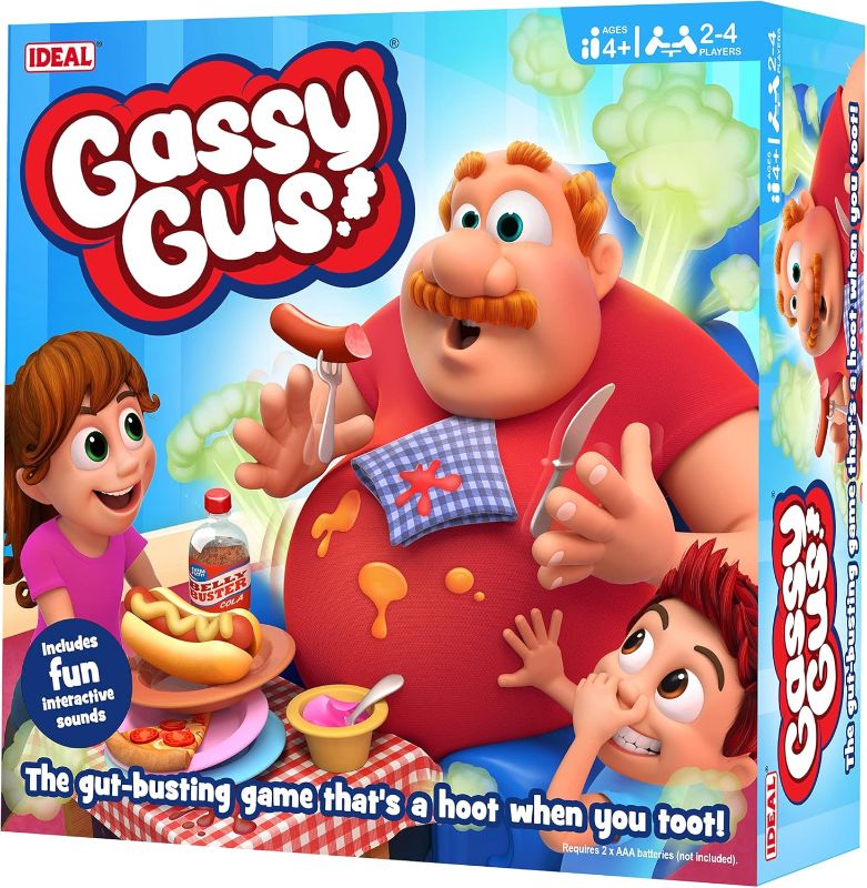 Photo 1 of  Ideal | Gassy Gus The Gut-Busting Game That's a Hoot, When You toot | Kids Games | for 2-4 Players | Ages 4+, Multi-Color 