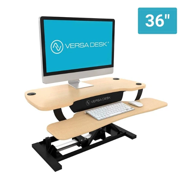 Photo 1 of VersaDesk Power Pro 36 inch Electric Standing Desk Converter, Maple