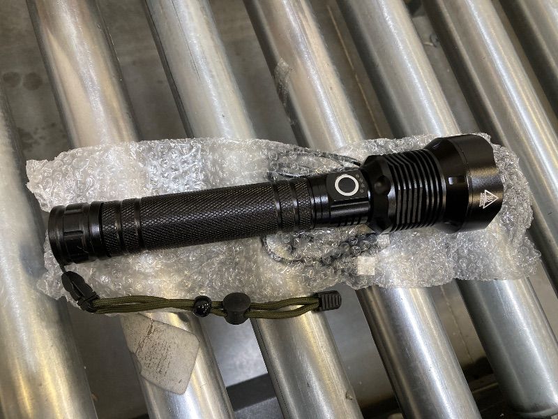 Photo 1 of  POCKETMAN Super Bright Flashlight,CREE XHP70 5000 Lumens Tactical Flashlight with 3 Light Modes for Camping Hiking and Home Emergency(Battery not Included) 