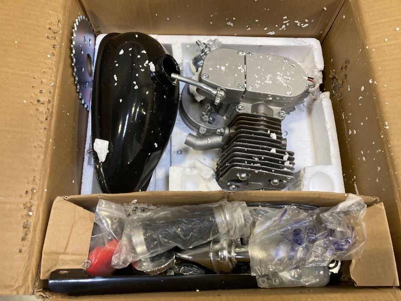 Photo 1 of  36 Teeth 100CC Bicycle Engine Kit 2 Stroke Gas Bike Engine Bike Motor Kit Bike Motorized Petrol Gas Engine Full Set for Most 26" or 28" Bikes with V-Frame (36 Teeth) 