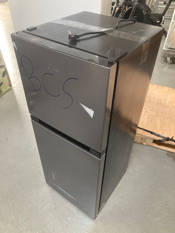 Photo 1 of Midea 4.5 cu. ft. 2-Door Compact Refrigerator with Crisper Drawer, SOLD FOR PARTS, DAMAGED
