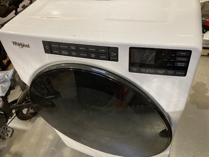 Photo 3 of Whirlpool - 7.4 Cu. Ft. Stackable Electric Dryer with Wrinkle Shield - White