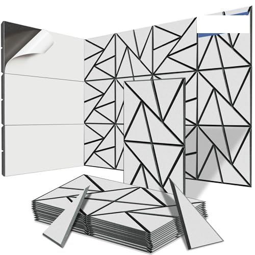 Photo 1 of Acoustic Panels with Safe Removable Adhesive Tabs, 12"X 12"X 0.44"Sound Proof Foam Panels, Sound Panels High Density, Soundproof Wall Panels for Home Studio Office (Grey, 12 Pack 0.44 Inch)