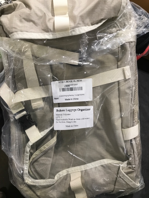 Photo 1 of Bukere Hanging Packing Cube for Travel, Portable Shelves Organizer Bag for Luggage Suitcase, Travel Essentials, Compression Carry-On Closet Storage, X-Large Capacity