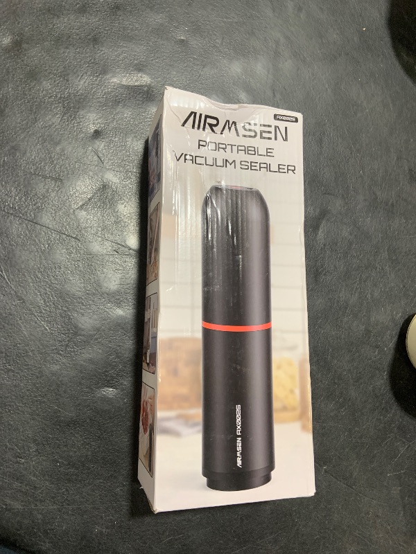 Photo 1 of AIRMSEN Handheld Vacuum Sealer for Food Preservation & Storage, Portable Mini Vacuum Sealer with 11 PCS Reusable Sous Vide Bags and 2 PCS Vacuum Wine Sealer