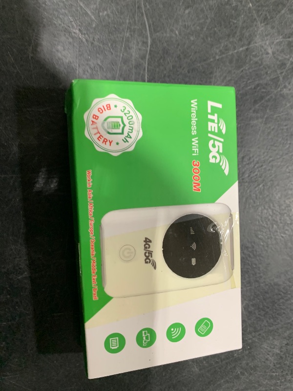 Photo 1 of Mobile Router, 4G LTE 5G Hotspot 300Mbps Modem up to 10 Devices, SIM Slot, 3200MAh Battery, Portable Device for Travel, Business Trip, Outdoor