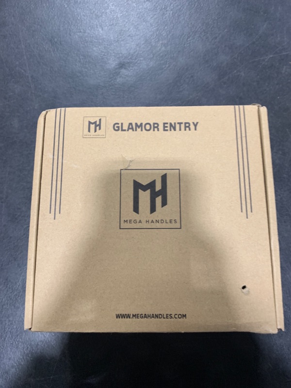 Photo 1 of Mega Handles - Glamor Entry I Lever Door Lock Handle Set for Hallway, Closet and Bathroom I Heavy Duty I Fits All Standard Door Sizes I Screws Included - Satin Brass (1 Pack)