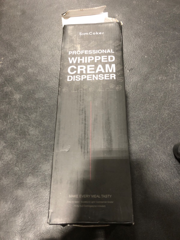 Photo 1 of SimCoker Professional Whipped Cream Dispenser,1L Stainless Steel Cream Whipper with 3 Decorating Nozzles 1Brush 1Storage Bag,Whipped Cream Maker without N2O Charger