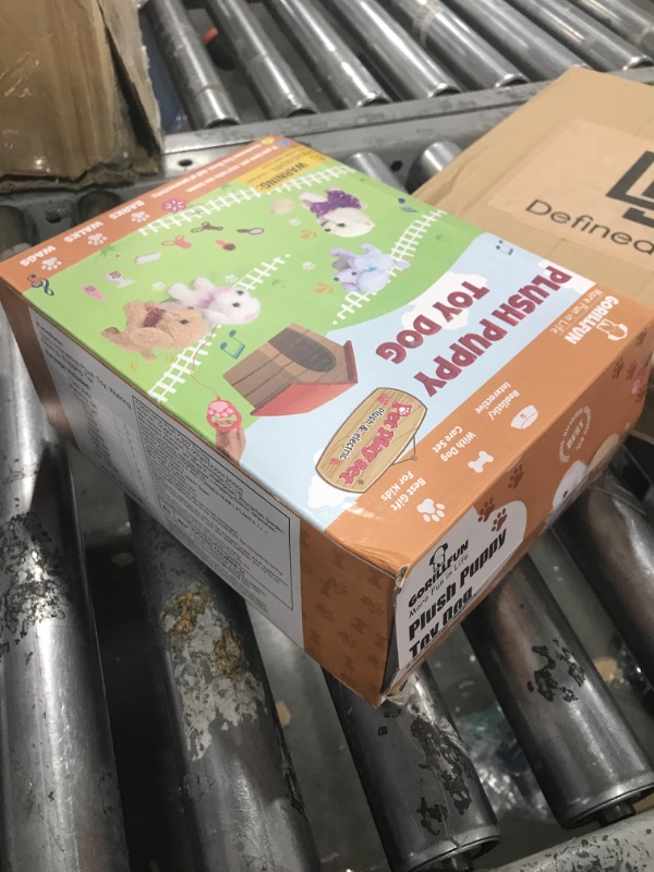 Photo 1 of GOBRILLFUN Interactive Walking Plush Puppy Toy Dog, Remote Control Electronic Robot Dog Realistic Wagging Tail, with Rich Grooming Set, Gift Toys for Girls and Boys, Kids Age 3, 4, 5, 6 (Golden)